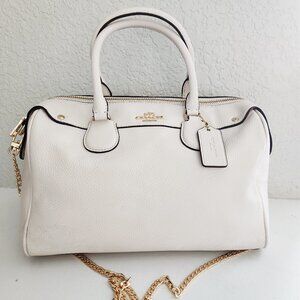 Coach Rowan Cream Leather Shoulder Bag Purse